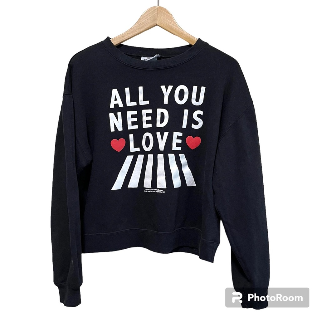 All You Need is Love Lennon McCartney Lyrics Sweatshirt